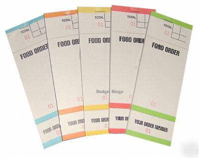 10 bar food order pads numbered 2 perforations 
