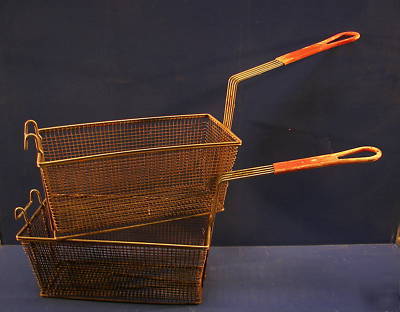 2 ct restaurant diner bar commercial fryer baskets 13X6