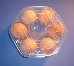 50 count - 6 egg clear plastic round egg cartons