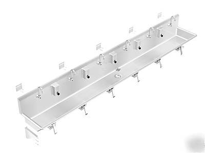 6 users hands free sink multi station with knee valves