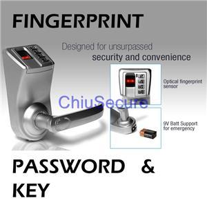 Adel stylish fingerprint, pin code & key door lock