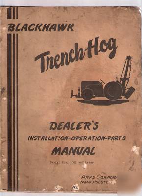 Blackhawk trench hog trencher operation manual