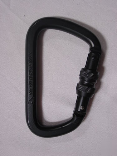 Fusion tacoma screw gate carabiner steel black d shape
