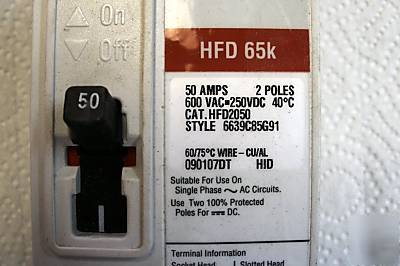 New cutler hammer eaton HFD2050 circuit breaker takeouts