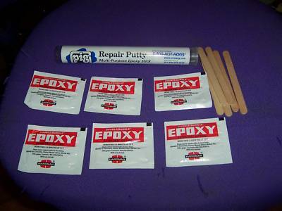 New pig repair putty stick & 6 pack double bubble epoxy
