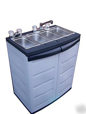New portable mobile concession cart 4 sinks hot water 