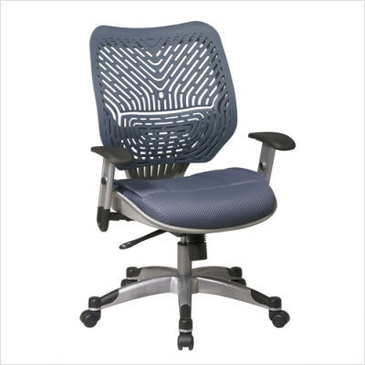 Revv manager chair with blue mist back and mesh seat