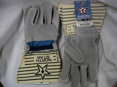 #6955 large usa heavy leather work gloves,sliver resist