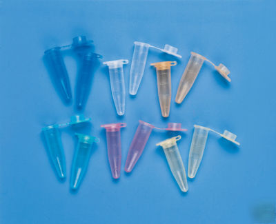 Microcentrifuge 1.5 ml tubes assorted colors 500 each