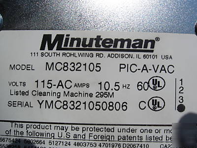 Minuteman commercial 10 gallon wet dry VAC105 cfm 