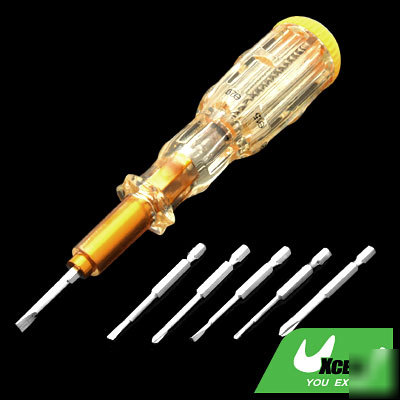 Multifunction screwdriver set neon tester with 6 bits