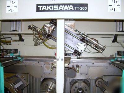 Takisawa tt-200 twin spindle cnc turning center