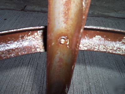 Vintage industrial, machine age round tall metal stool 