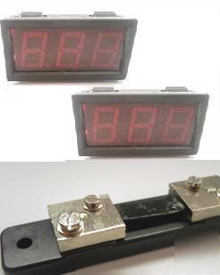 Volt and amp digital panel meter with shunt