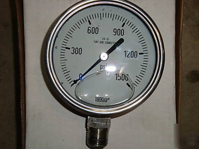 Wika 316 ss 1500 psi liquid filled gauge 1/2 npt