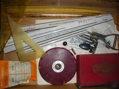 Vintage lot of map making tools for land surveying