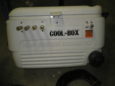 Cool box portable cooling air distributing manifold