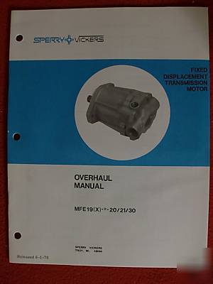 1978 sperry vickers fixed transmission overhaul manual