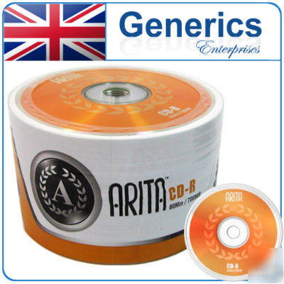 50 arita cd-r 52X ritek blank media cd cdr