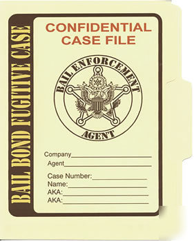 Bail bond fugitive file folder