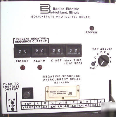 Basler electric BE1-46N neg sequence overcurrent relay