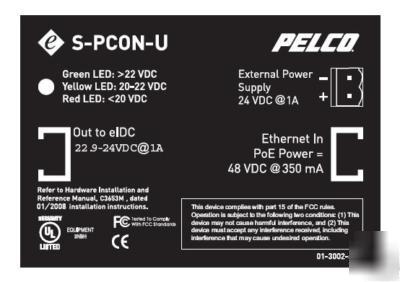 Integral pelco s-pcon-ps eidc power connector ip poe 