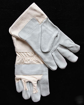 2 pairs leather multi purpose chore work utility gloves