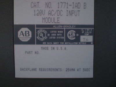 Ab 1771 iad input module 16POINT 120VAC hd PLC5 