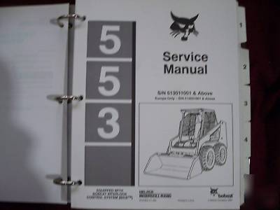 Bobcat 553 skid steer loaderservice repair manual
