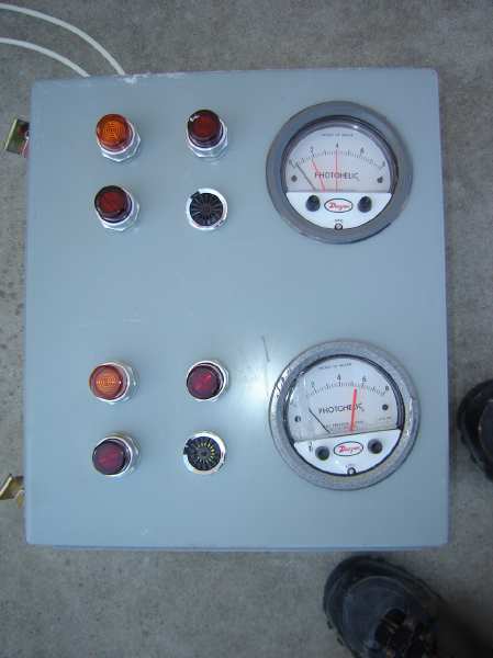 Twin dwyer photohelic gauges in control box