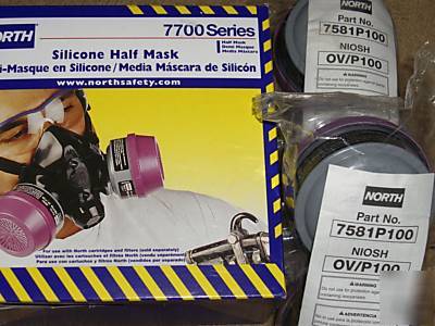 North half masks silicone 7700 series & 4 filters large
