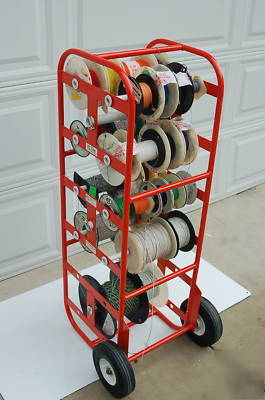 Nu wire cart +red white black teflon silver cable reels