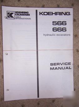 1980S koehring 566 666 hydraulic excavator manual t