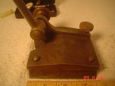 (2) starrett tools, dial indicator # 711 & surface gage