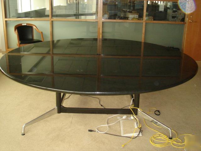 8 ft round marble conference dining table w eames base