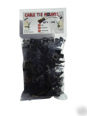 Cable tie mounts: plug 50 pack black