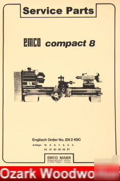 Emco compact 8 lathe parts manual