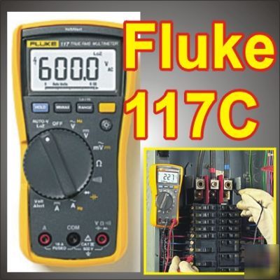 Fluke F117 117C voltalert backlight multimeter havc 117