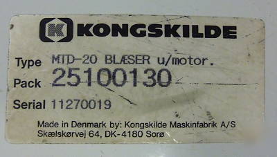 Kongskilde mtd-20 mtd 20 blower sn 11270019 (2493)