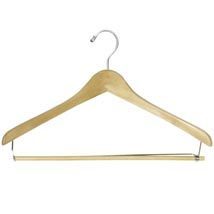 Natural wood all-purpose hangers - 100 per carton