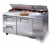 True tpp-67D-2| 2 drawers 1 door pizza prep table|