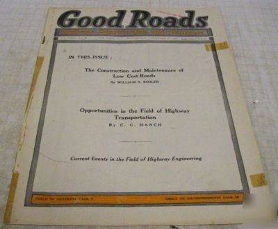 Good roads 1921 construction magazine vo 63 no 20 issue