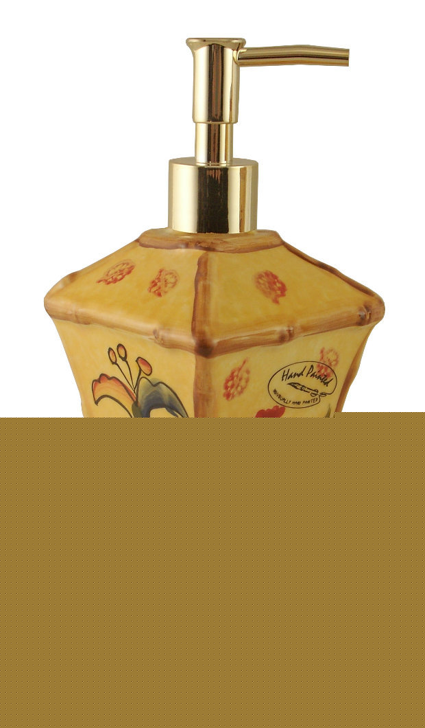 Soap dispenser lotion jar bamboo rooster sunflower 
