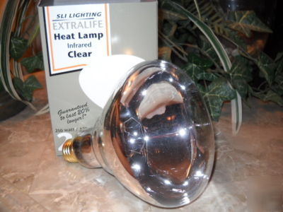250W heat/brooder clear infrared bulb 20% longer life