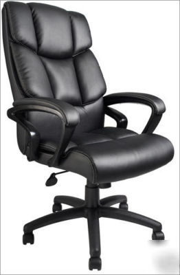 Boss B8701 deluxe executive leather office chair black