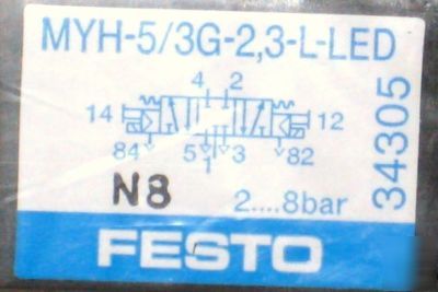 Festo myh-5/3G-2.3-l-led 5/3 way solenoid valve 24VDC