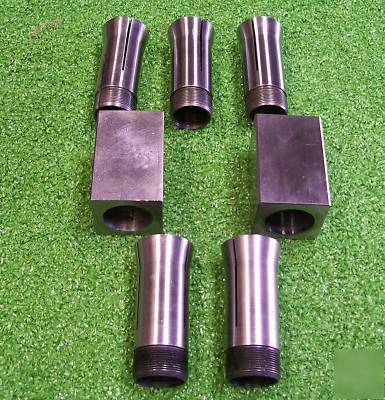 Lot 5C 5 collets + 2 holders 3/8 1/4 1/2 .380 hardinge