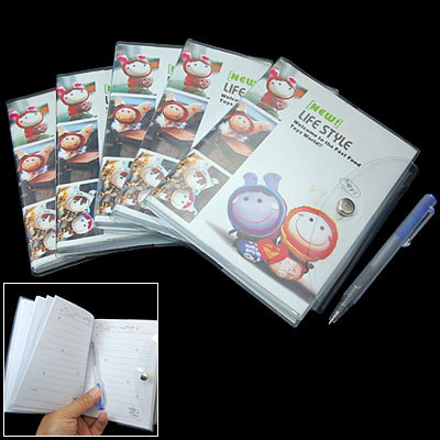 Mini 5 pocket book notepad note book with ballpoint pen