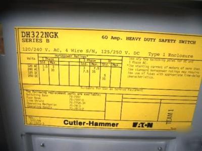 New cutler-hammer safety switch 60 amp 240V nema 1 * *