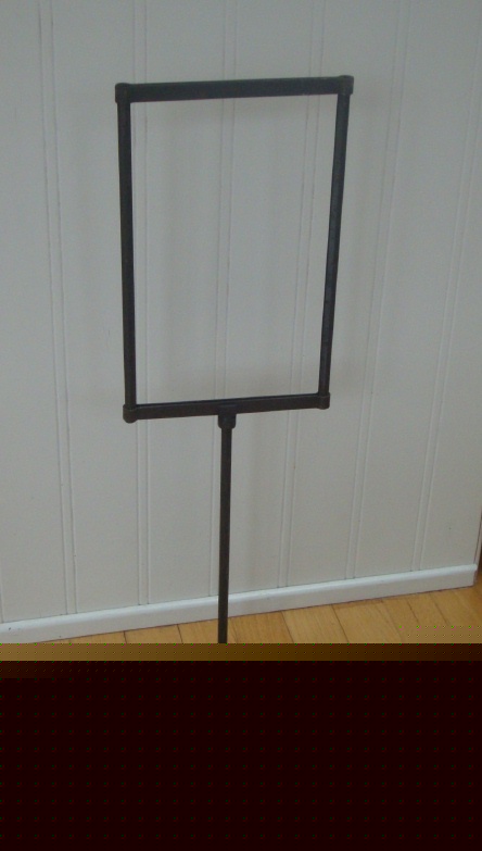 Vintage store display~retail sign stand~heavy metal